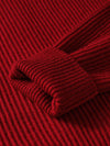 COMOBOCA 100% Wool Women's Half-High Neck Zip Cardigan