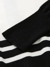 COMOBOCA 100% Wool Women's Striped Zip-Up Cardigan