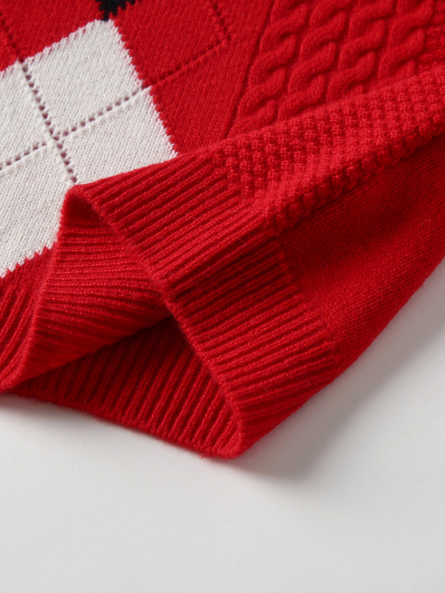 COMOBOCA 100% Wool Kids' Round Neck Sweater