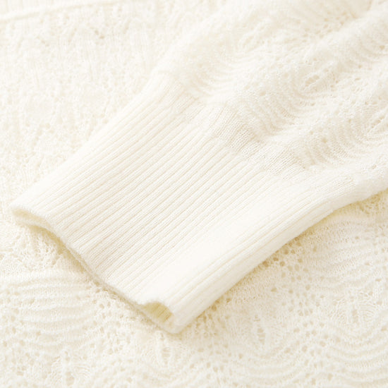 COMOBOCA 100% Wool Women's Stylish Lace Knit Sweater