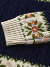 COMOBOCA 100% Wool Kids' Cable Fair Isle Round Neck Sweater