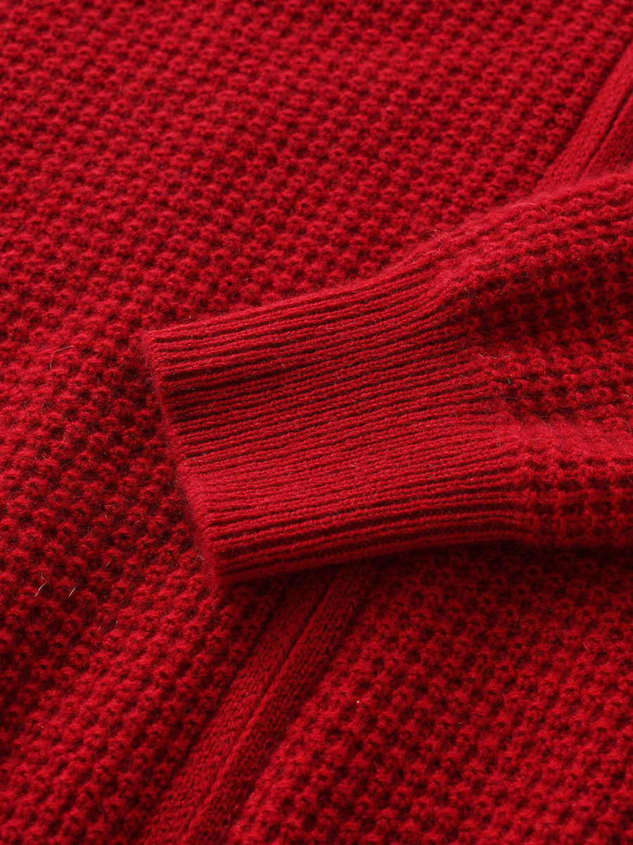 COMOBOCA 100% Cashmere Women's Double Zip Knit Cardigan