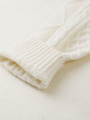COMOBOCA 100% Cashmere Women's Sailor Collar Cable Knit Sweater