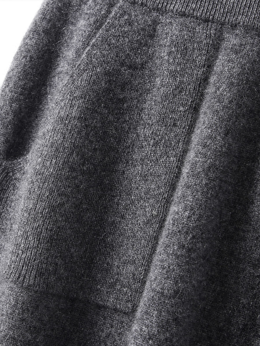 COMOBOCA 100% Cashmere Women's Knit Pleated Skirt