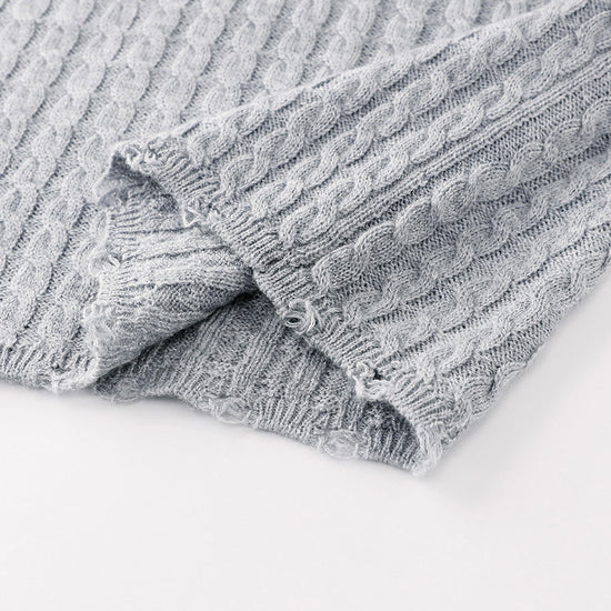 COMOBOCA Women's Cable Knit Ribbed Sweater