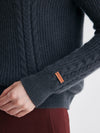 COMOBOCA 100% Cashmere Women's Cable Sailor Collar Sweater