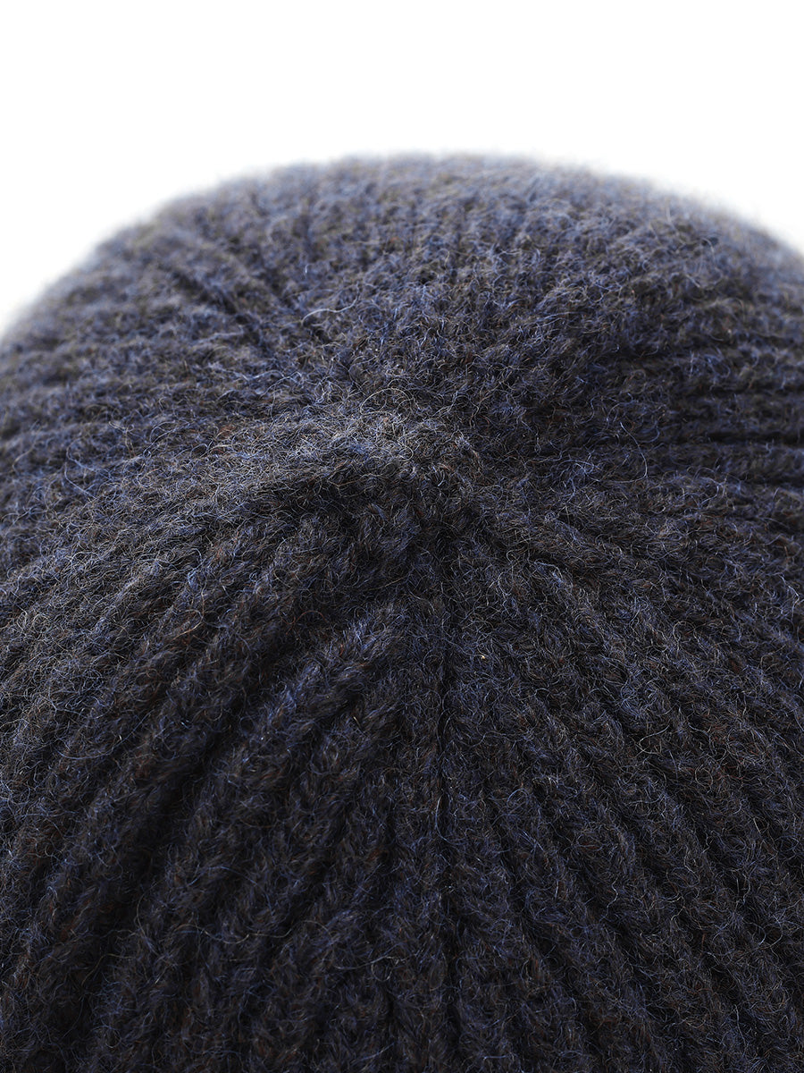 COMOBOCA 100% Wool Men's Striped Ribbed Knit Beanie