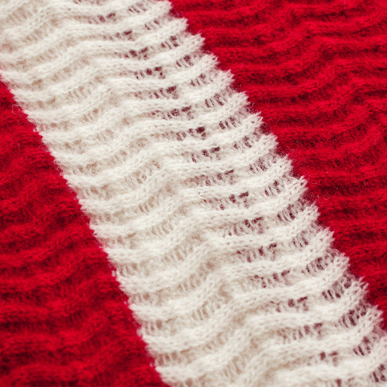 COMOBOCA 100% Cashmere Women's Striped Round Neck Sweater
