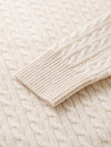 COMOBOCA 100% Cashmere Women's Cable Knit Zip Up Hoodie