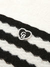 COMOBOCA 100% Cashmere Women's Striped Round Neck Sweater