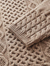COMOBOCA 100% Wool Women's Cable Knit Button Cardigan