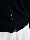 COMOBOCA 100% Cashmere Women's Turtleneck Button-Up Cardigan