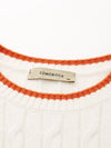 COMOBOCA 100% Wool Women's Colorblock Cable Knit Sweater