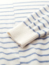 COMOBOCA 100% Cashmere Women's Striped Round Neck Sweater