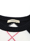 COMOBOCA 100% Wool Women's Argyle Pattern Knit Sweater