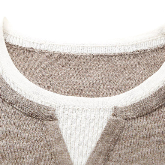 COMOBOCA 100% Wool Women's Layered Look Pullover Sweater