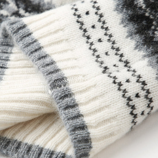 COMOBOCA 100% Cashmere Women's Nordic Knit Beanie