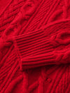 COMOBOCA 100% Cashmere Women's Cable Round Neck Knit Sweater