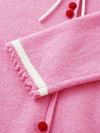 COMOBOCA 100% Wool Kids' Tie-Neck Contrast Trim Sweater