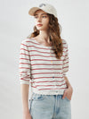 COMOBOCA Women's Striped Button-Down Cardigan
