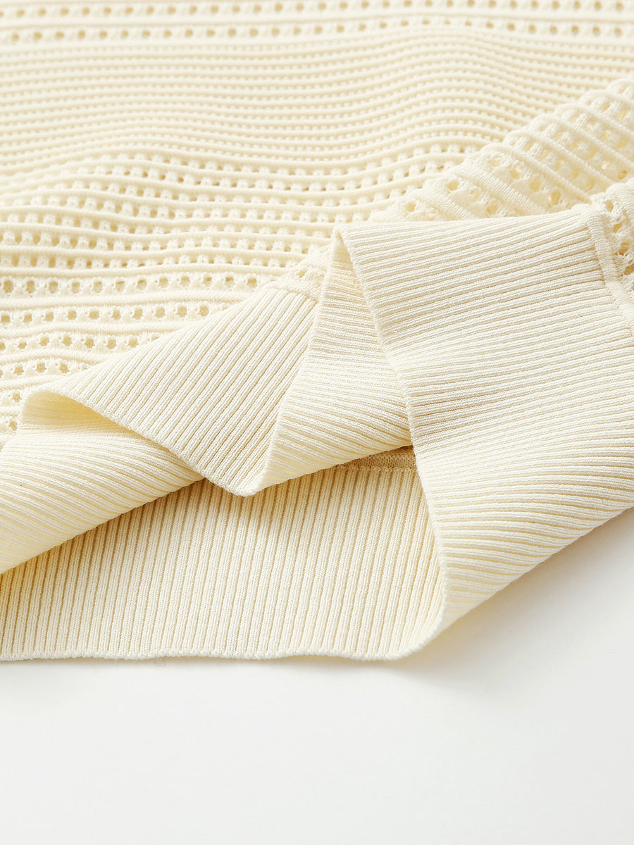 COMOBOCA Women's Ribbed Perforated T-Shirt