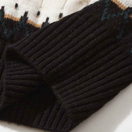 COMOBOCA 100% Wool Women's Nordic Pattern Cable Knit Sweater