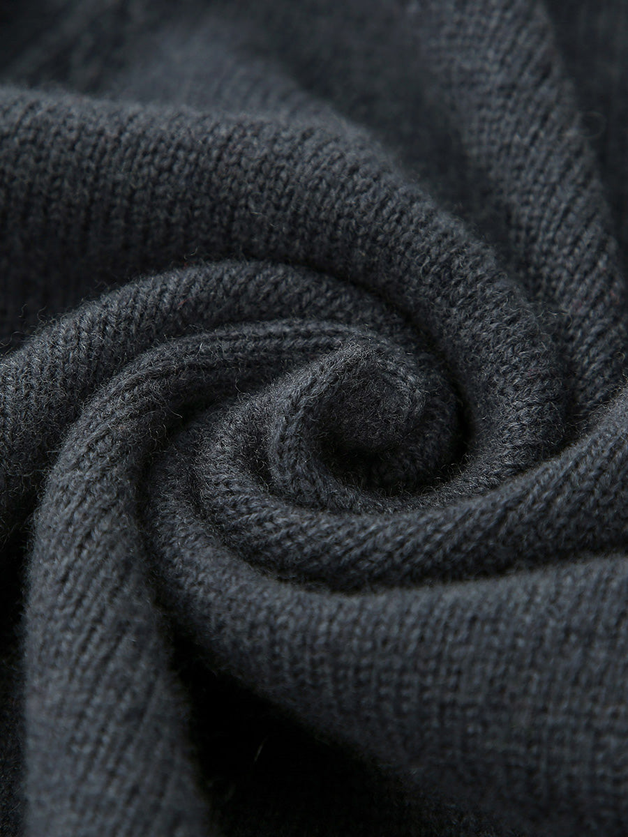 COMOBOCA 100% Wool Kid's Cable Knit Zip Up Coat