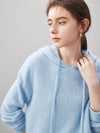COMOBOCA Women's Wool Fuzzy Hooded Sweater