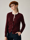 COMOBOCA 100% Cashmere Women's Cable Knit Button Front Cardigan