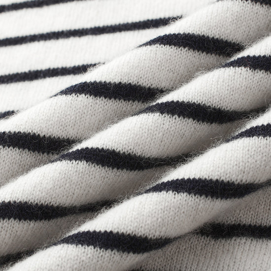 COMOBOCA 100% Cashmere Women's Striped Round Neck Sweater
