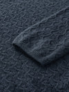 COMOBOCA 100% Cashmere Women's Openwork Round Neck Knit Sweater