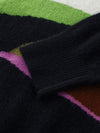 COMOBOCA 100% Cashmere Women's Abstract Pattern Round Neck Sweater