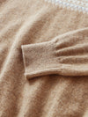 COMOBOCA 100% Cashmere Women's Fair Isle Henley Neck Sweater