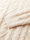 COMOBOCA 100% Cashmere Women's Cable Round Neck Knit Sweater