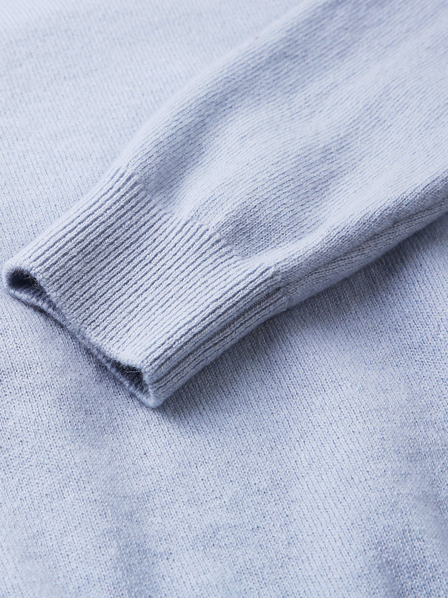COMOBOCA 100% Wool Kids' Round Neck Intarsia Sweater