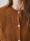 COMOBOCA Women's Chic Heart Patterned Button Cardigan