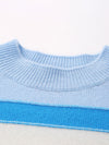 COMOBOCA 100% Wool Kids' Geometric Color Block Striped Knit Sweater