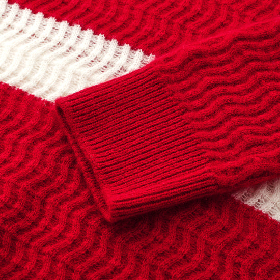 COMOBOCA 100% Cashmere Women's Striped Round Neck Sweater