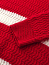 COMOBOCA 100% Cashmere Women's Striped Round Neck Sweater