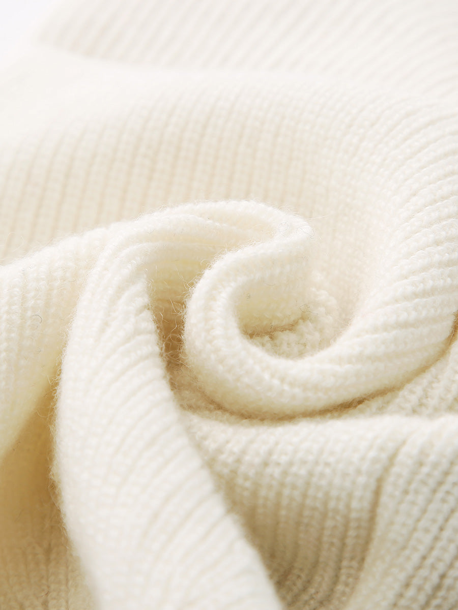 COMOBOCA 100% Cashmere Women's Ribbed Knit Beanie