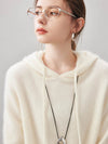 COMOBOCA Women's Wool Fuzzy Hooded Sweater
