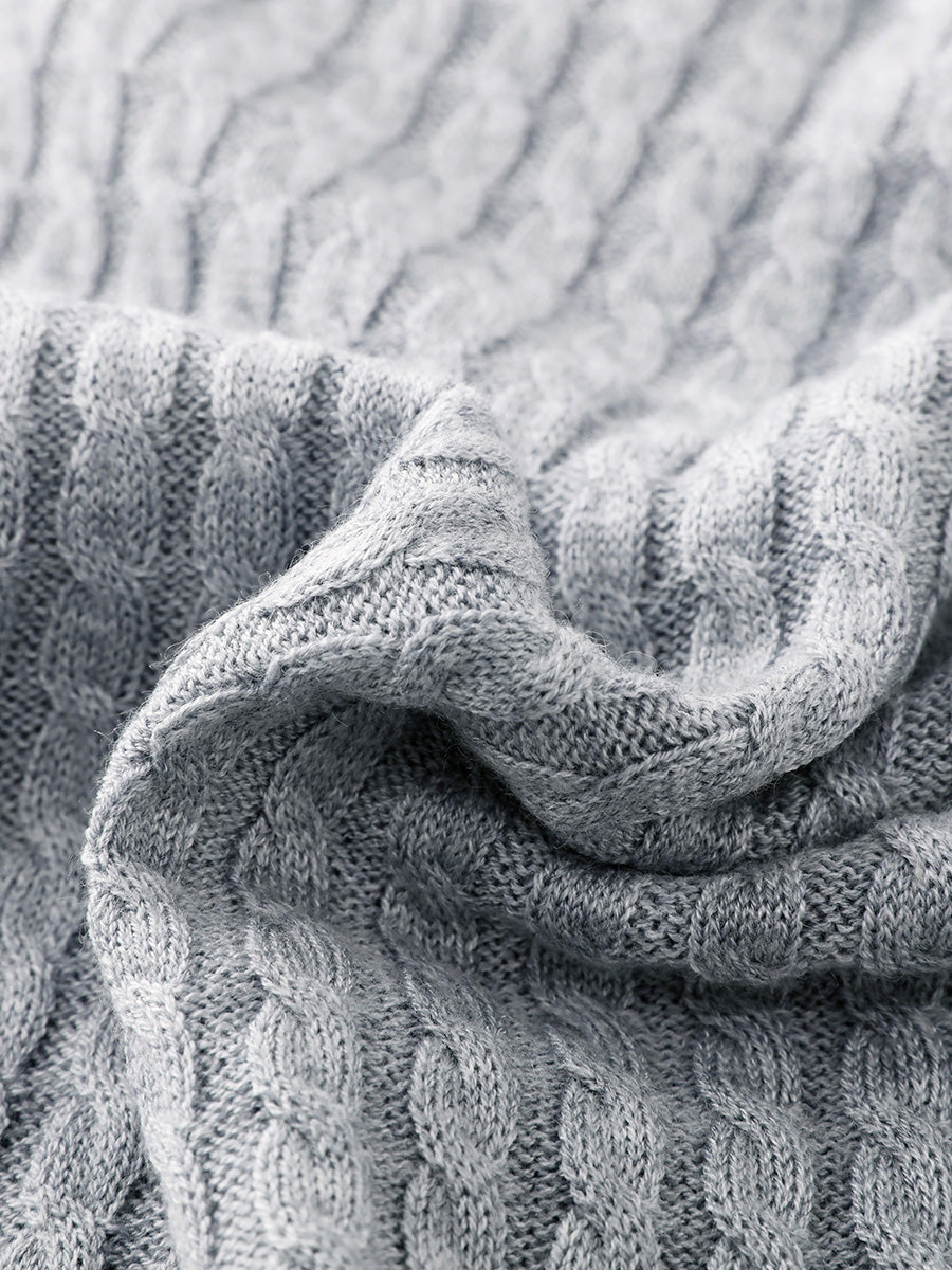 COMOBOCA Women's Cable Knit Ribbed Sweater