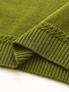COMOBOCA 100% Wool Women's V-Neck Ribbed Knit Sweater