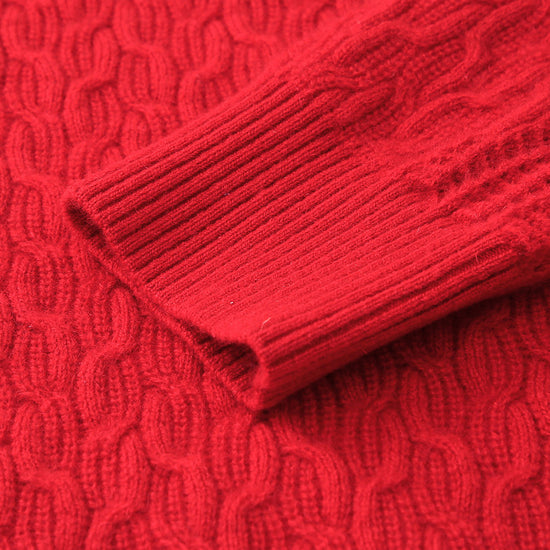 COMOBOCA 100% Cashmere Women's Cable Knit Sweater