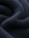 COMOBOCA 100% Cashmere Women's Contrast Trim Zip Sweater