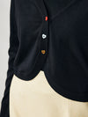 COMOBOCA Women's Heart Button Cropped Ruffle Bell Cardigan
