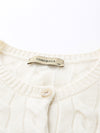 COMOBOCA 100% Cashmere Women's Cable Knit Button Cardigan