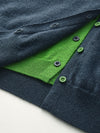 COMOBOCA 100% Wool Women's Contrast Button Down Hoodie