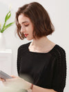 COMOBOCA 100% Mulberry Silk Women's Textured T-Shirt