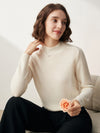 COMOBOCA 100% Cashmere Women's Mock Neck Knit Sweater